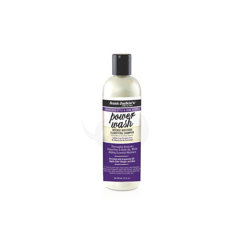 Aunt Jackie's Grapeseed Style & Shine Recipe Power Wash Intense Moisture Clarifying Shampoo
