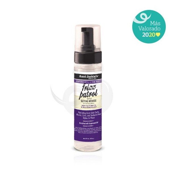Aunt Jackie's Grapeseed Style & Shine Recipe Frizz Patrol Setting Mousse - Mejor producto 2020