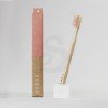 Banbu cepillo de dientes medio de bambú de color rosa