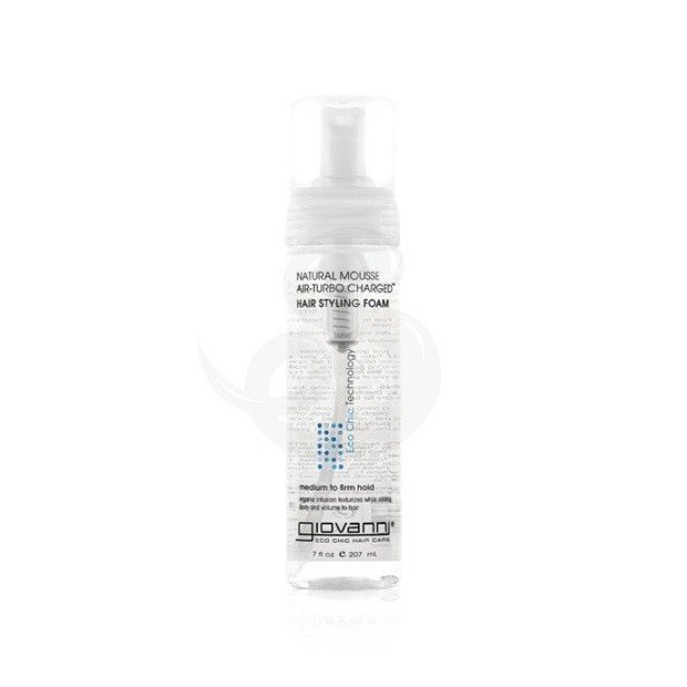 Giovanni Eco Chic Natural Mousse Air Turbo Charged Hair Styling Foam, fijador en espuma